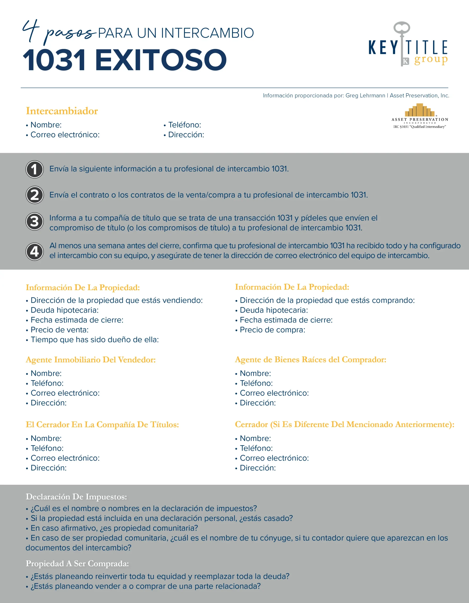 1031Exchange 4 Steps To A Successful Exchange KTGDFW SPANISH