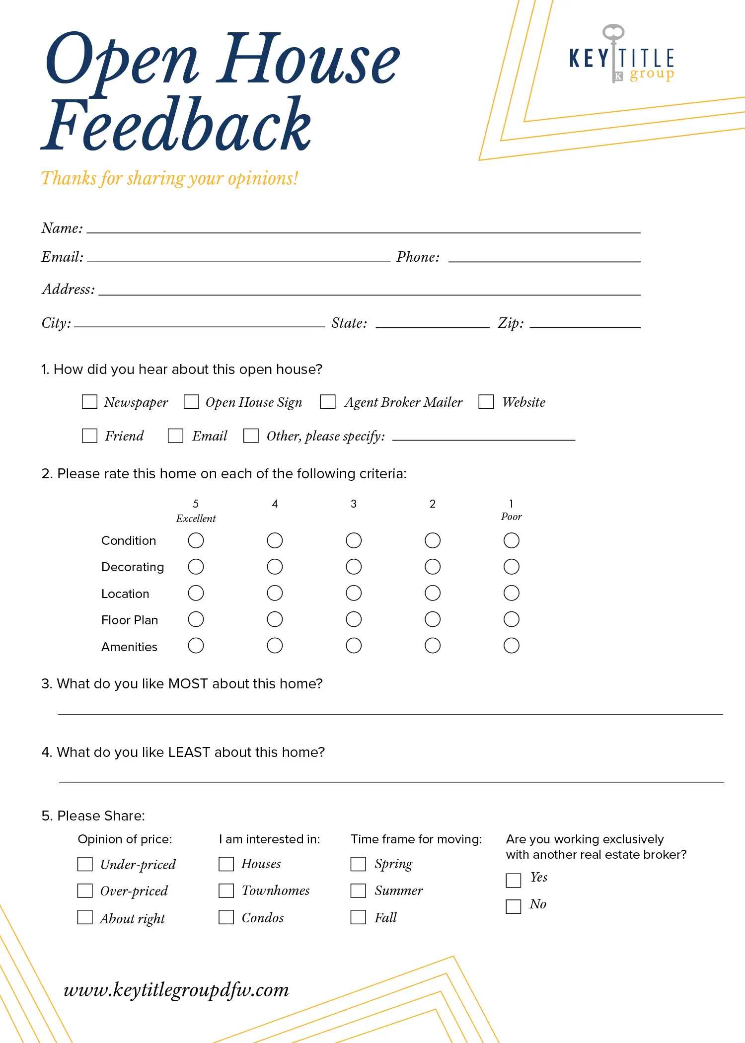 KTGDFW Open House form