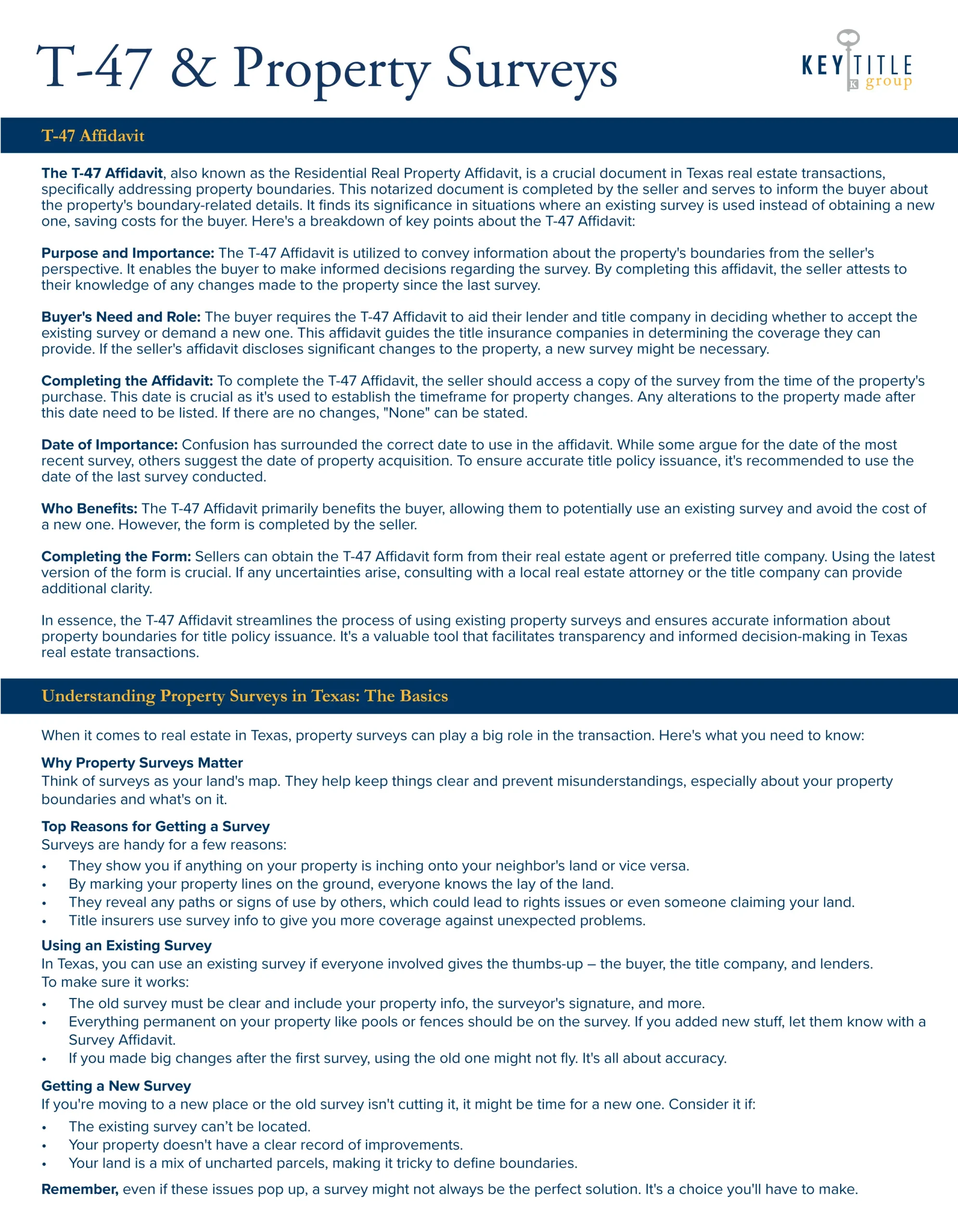 T-47 & Property Surveys KTG
