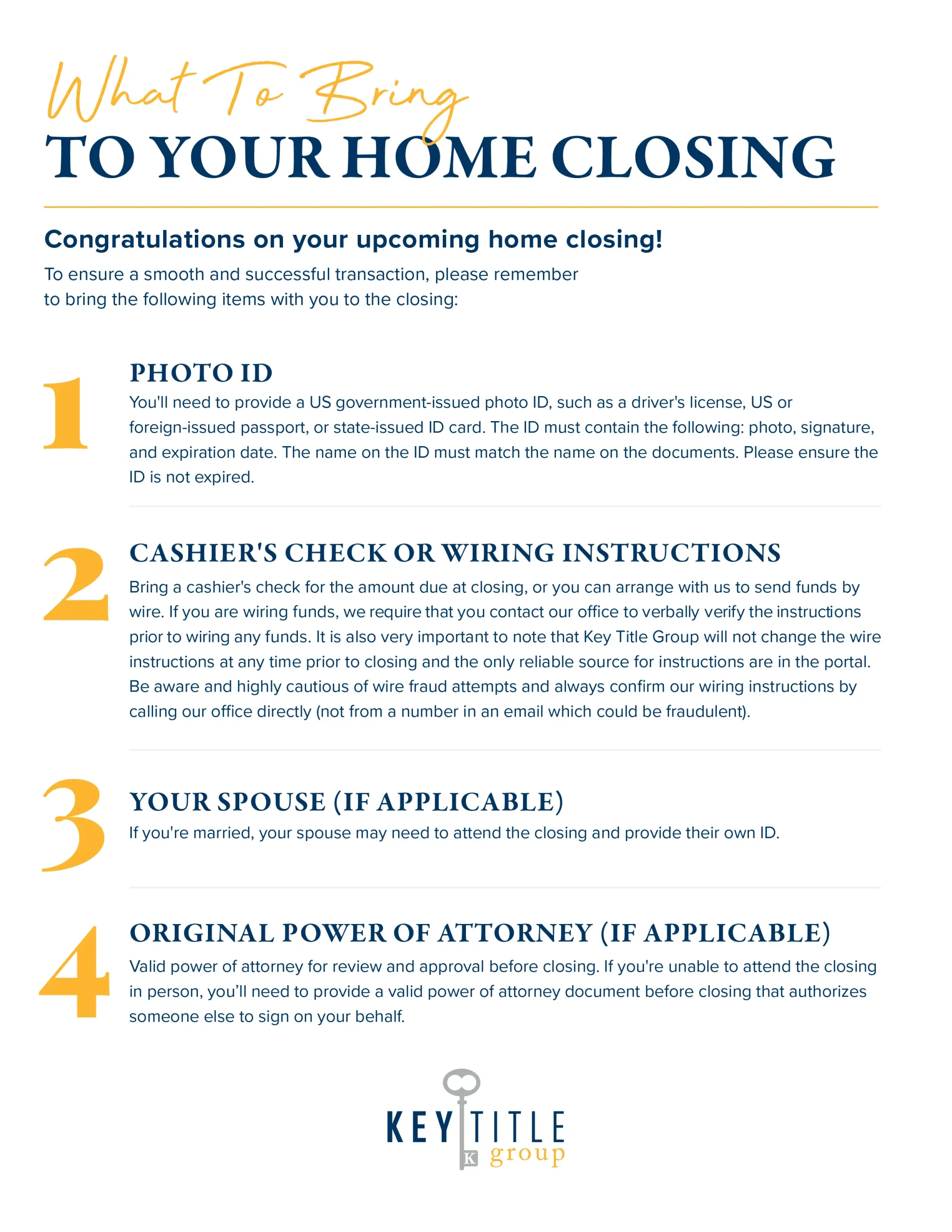 What to Bring to Your Home Closing-KTG