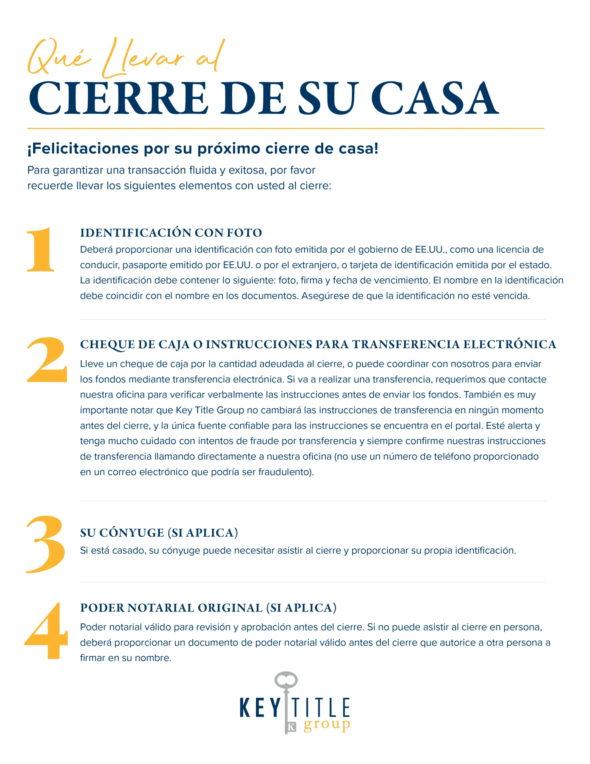 What to Bring to Your Home Closing SPANISH KTGDFW
