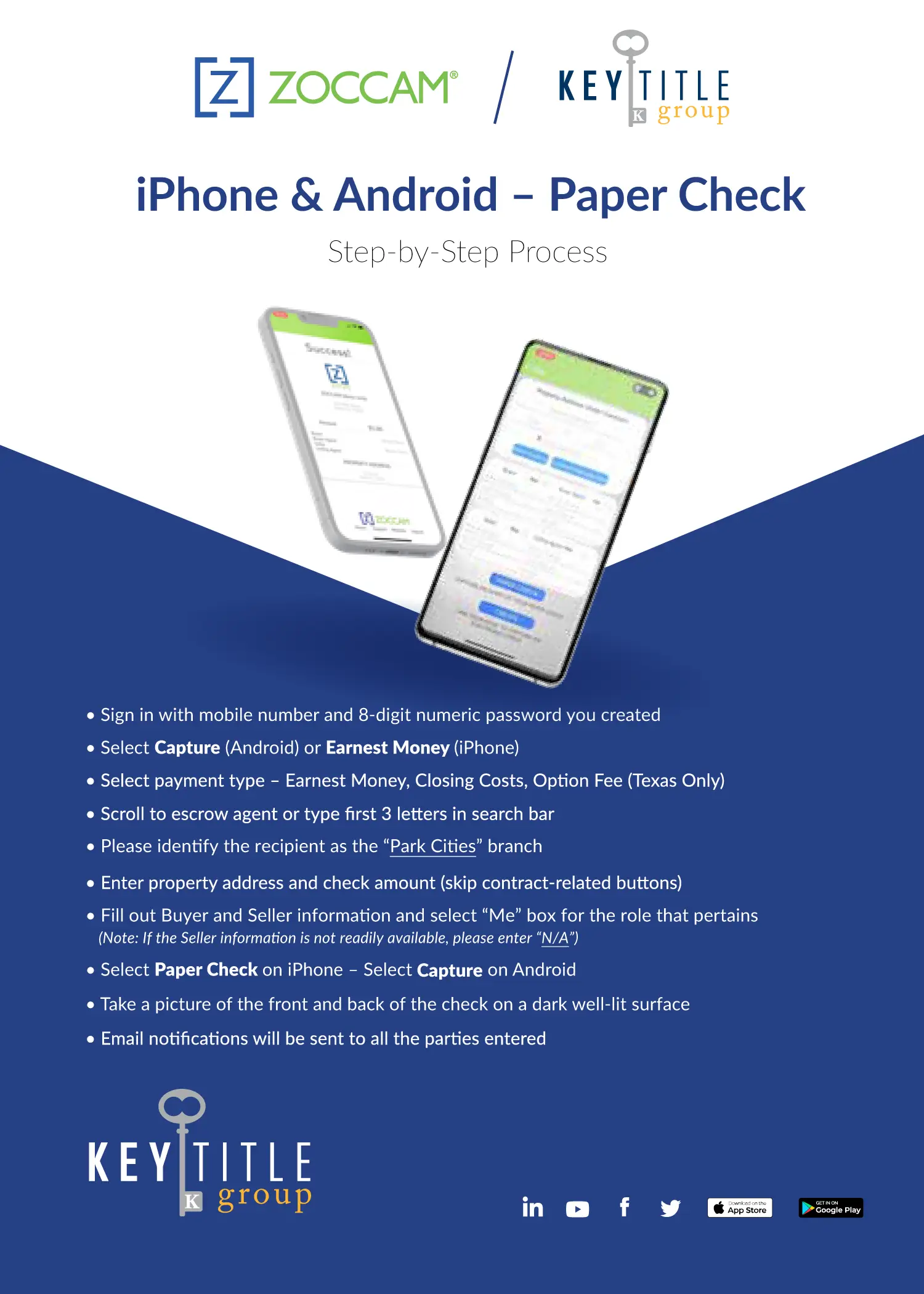 ZOCCAM iPhone Android Papercheck KTGDFW Park Cities