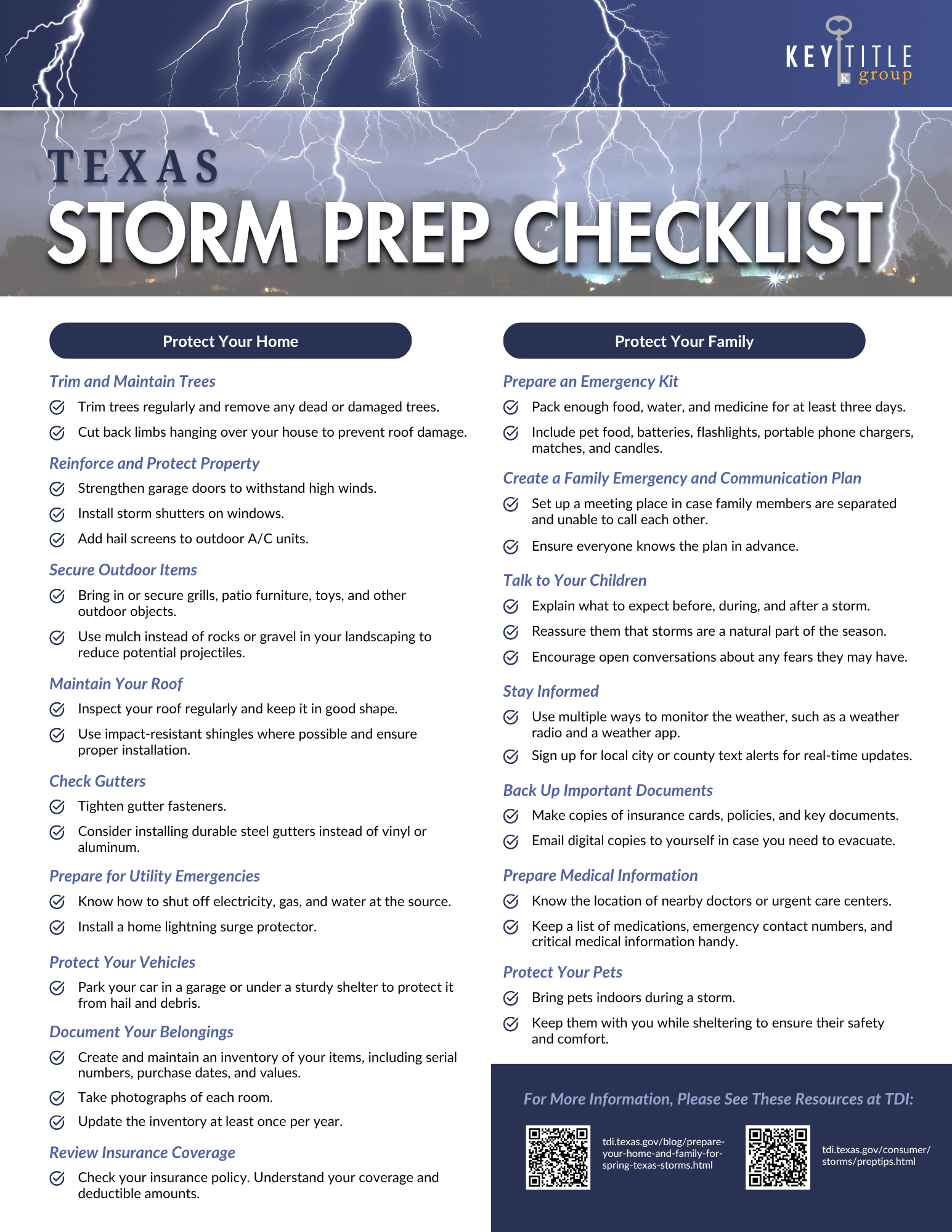 KTG Storm Prep Checklist